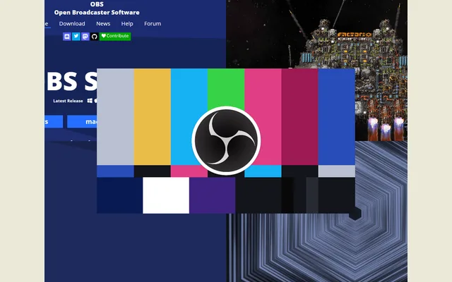 OBS Studio showing a scene, its sources and audio mixer.